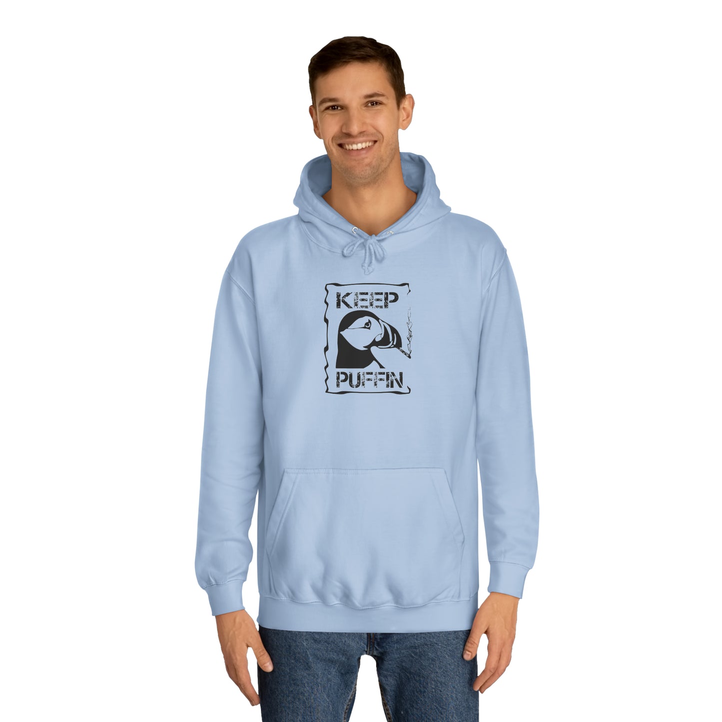 Keep Puffin..Unisex College Hoodie