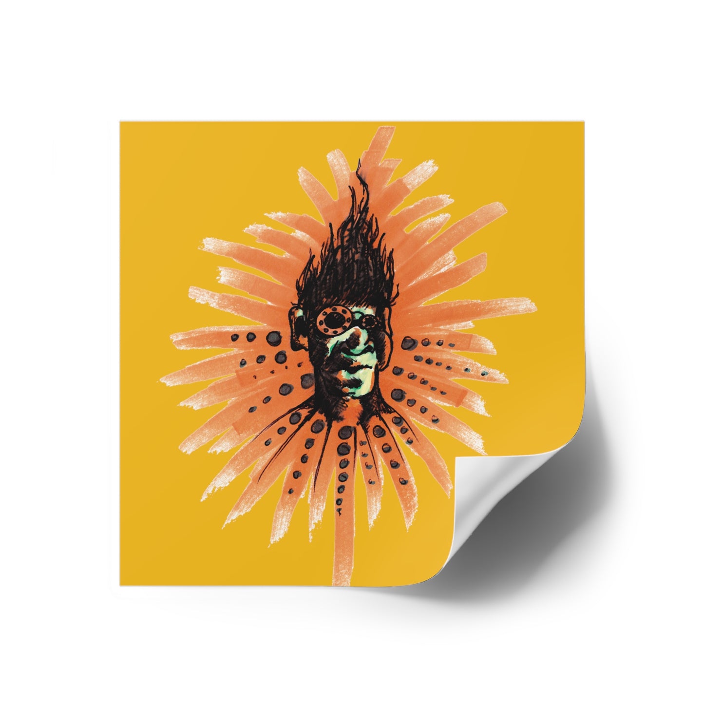Orange Ya...Square Stickers, Indoor\Outdoor