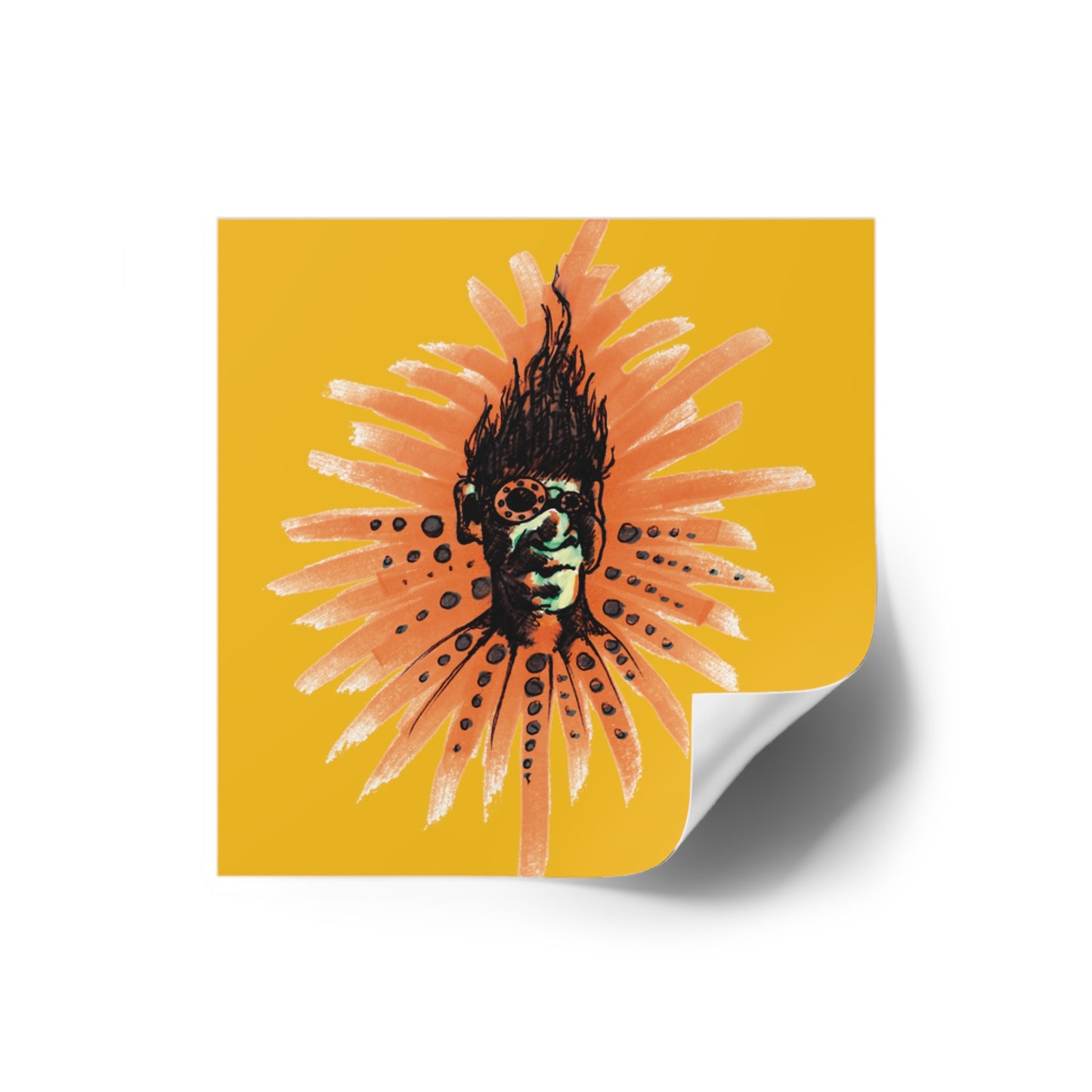 Orange Ya...Square Stickers, Indoor\Outdoor