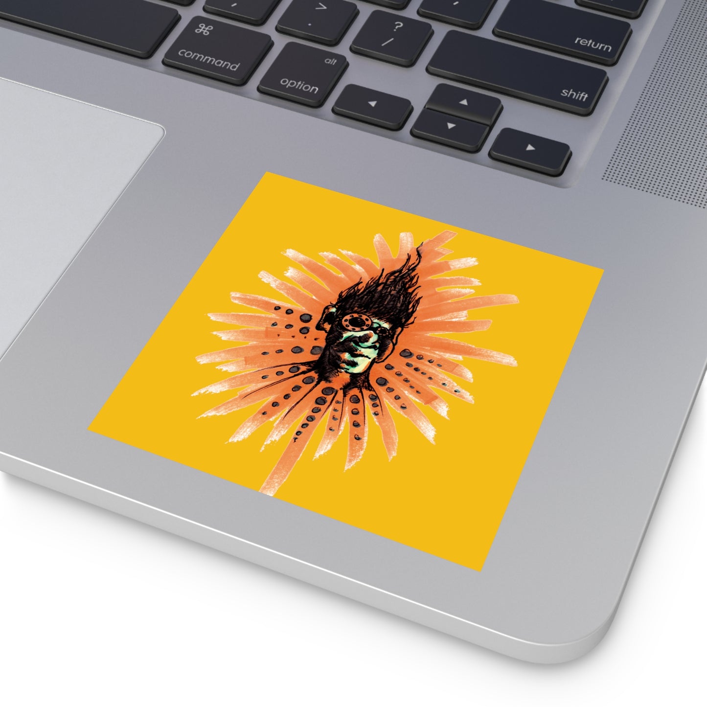 Orange Ya...Square Stickers, Indoor\Outdoor