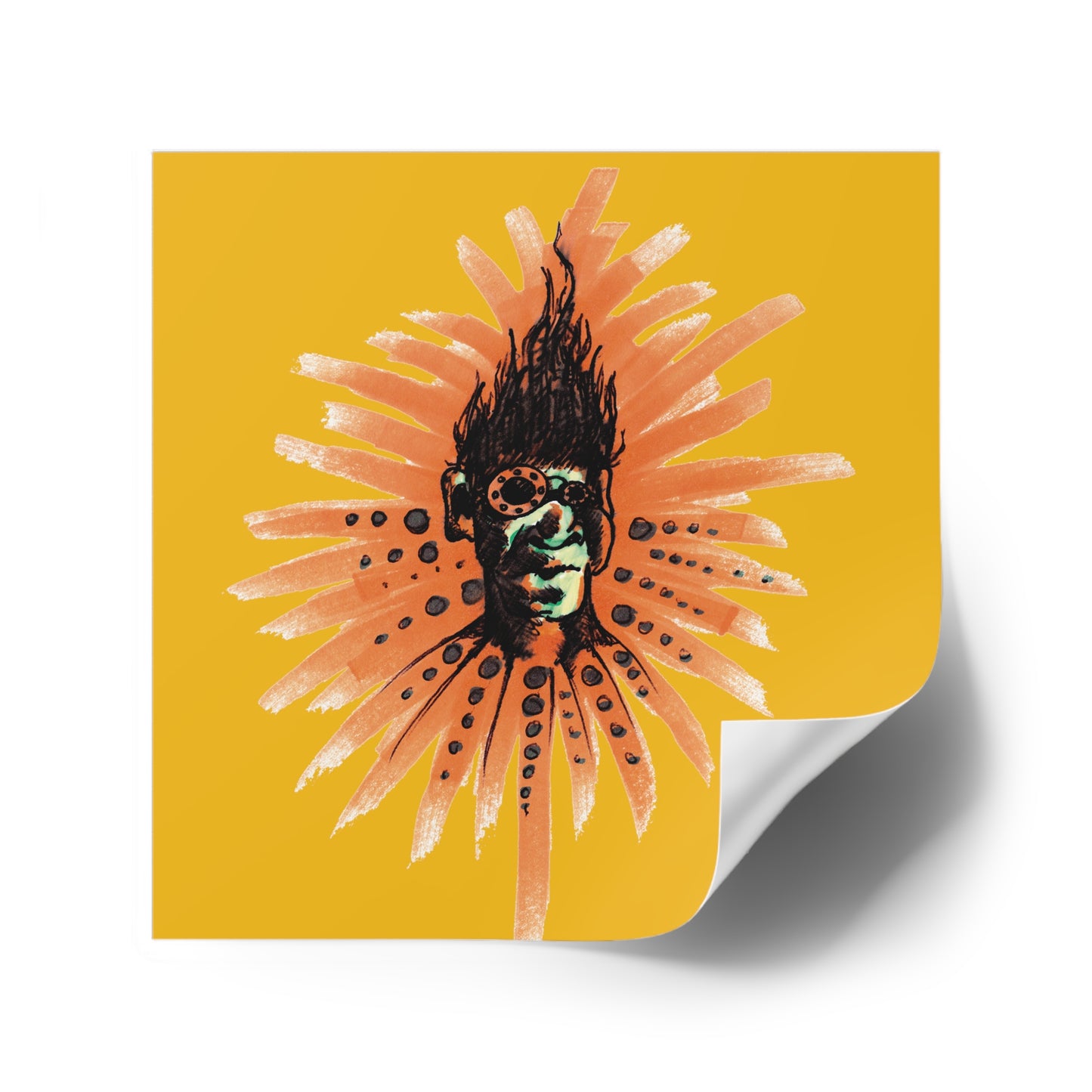 Orange Ya...Square Stickers, Indoor\Outdoor