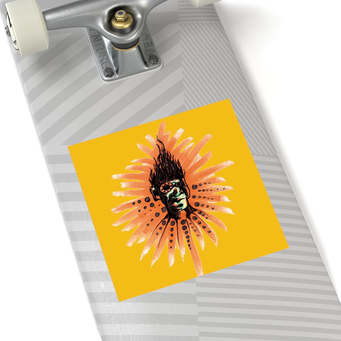 Orange Ya...Square Stickers, Indoor\Outdoor
