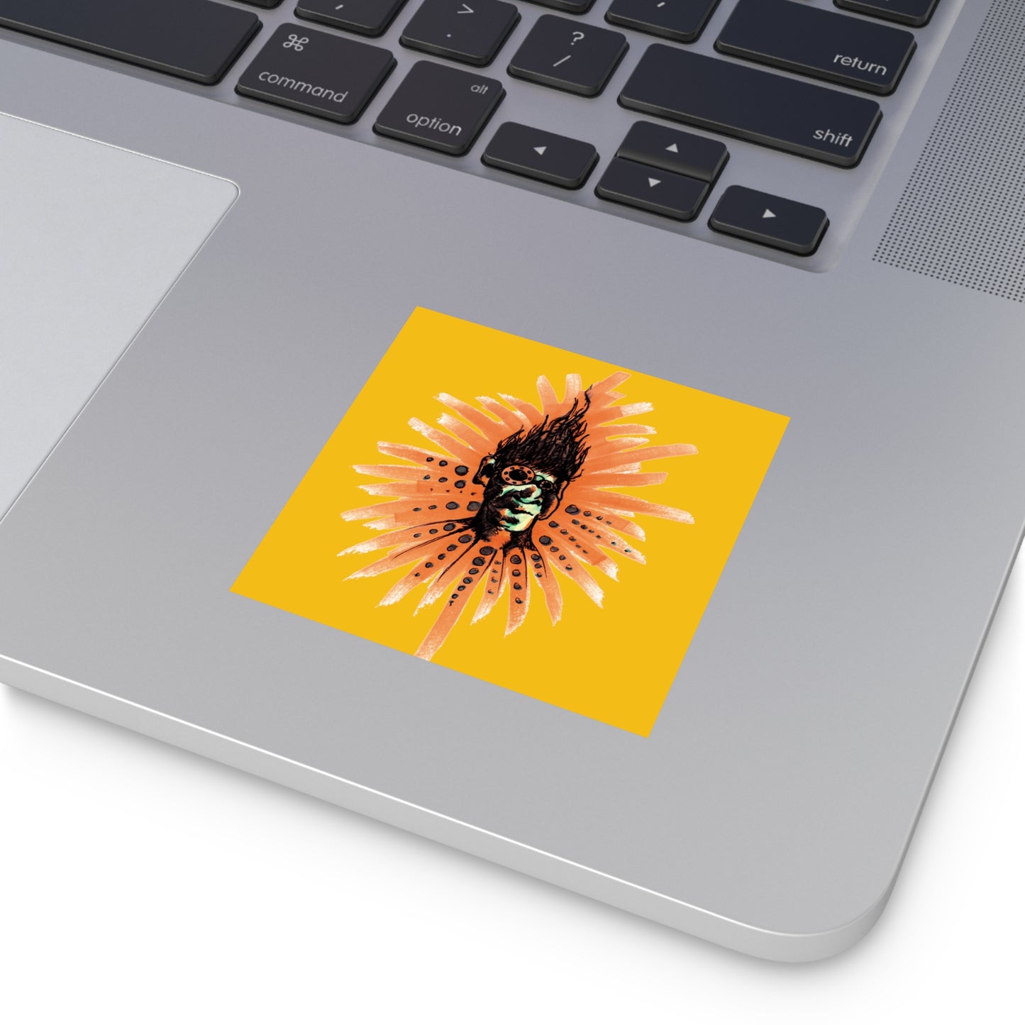 Orange Ya...Square Stickers, Indoor\Outdoor