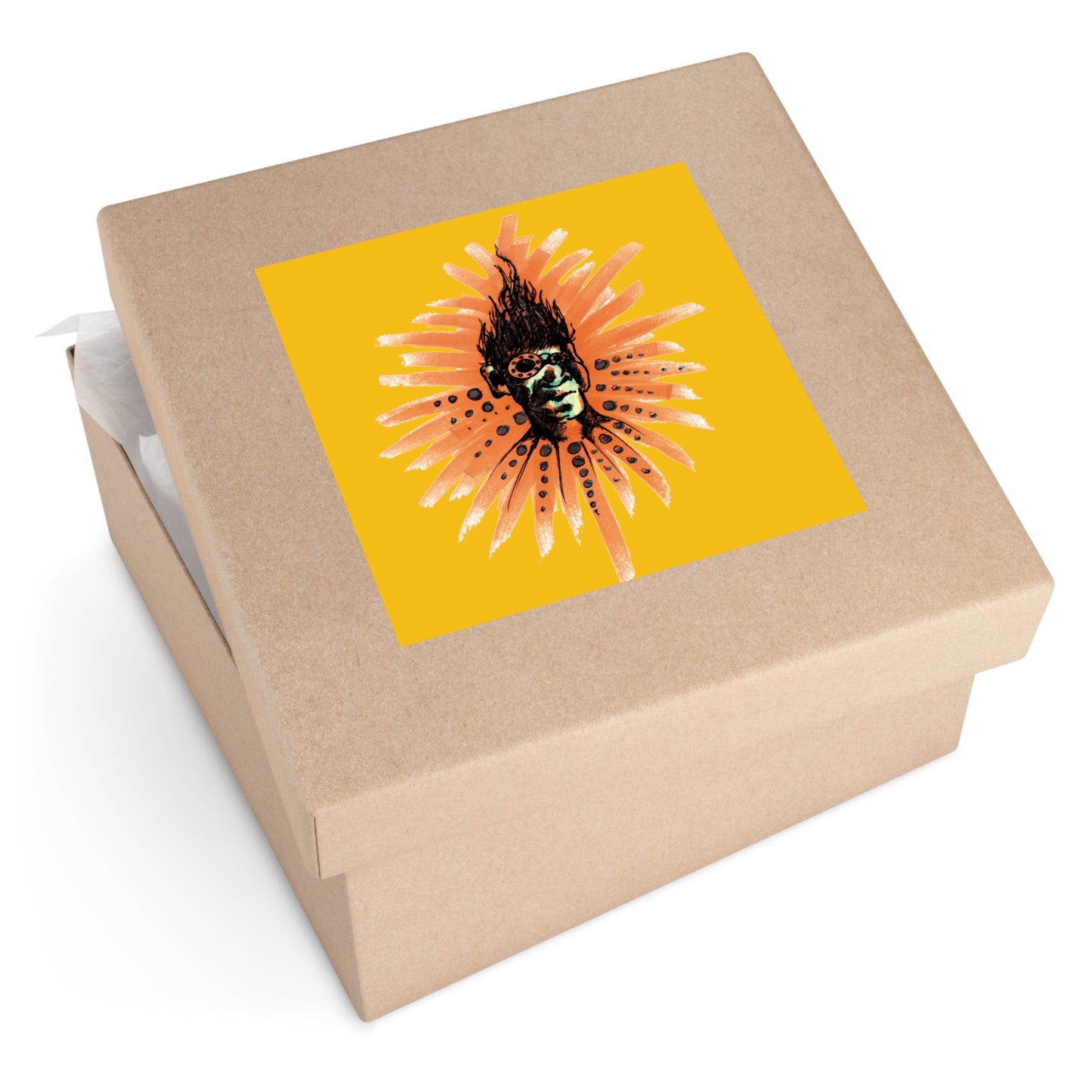 Orange Ya...Square Stickers, Indoor\Outdoor