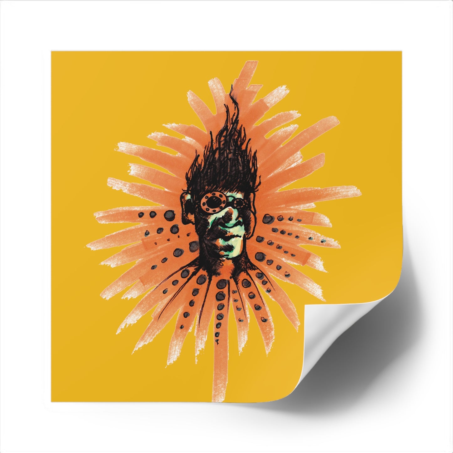 Orange Ya...Square Stickers, Indoor\Outdoor